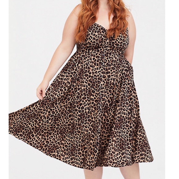 TORRID LEOPARD DRESS Sz 1 - Picture 2 of 12